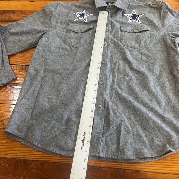 NFL Dallas Cowboys x Darius Rucker Pearl Snap Button Up Shirt Gray Men's Size L - Picture 5 of 8